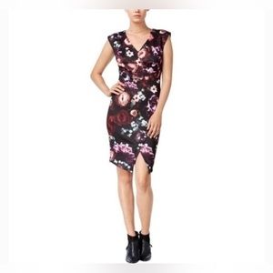 Floral print form-fitting midi dress
